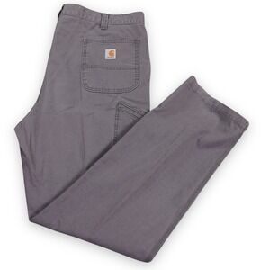 Carhartt Pants Mens 44x36 Gray Gravel Canvas Work Relaxed Fit Gorpcore Canvas